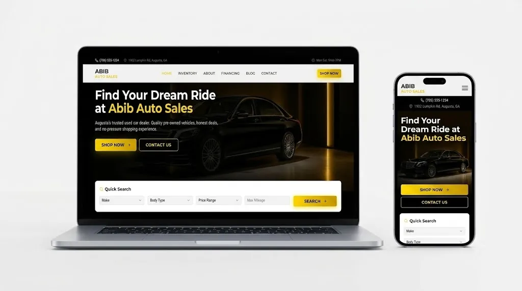 Abib Auto Sales website