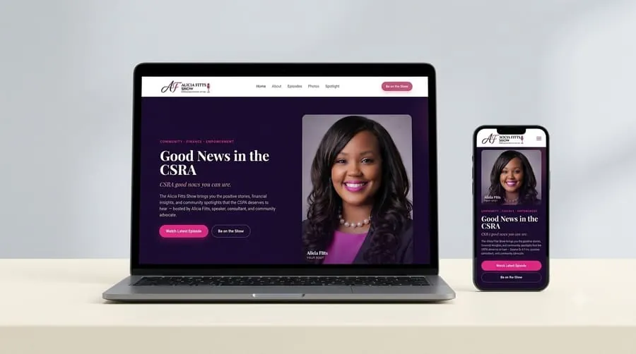 Alicia Fitts Show website mockup