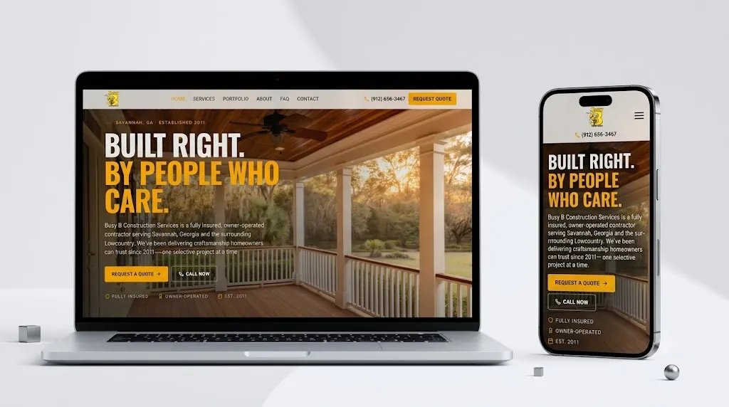 Busy B Construction website