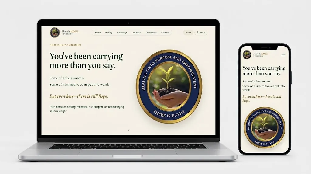 There Is H.O.P.E. Ministries website mockup