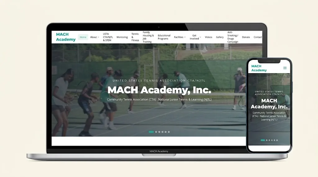 MACH Academy website mockup